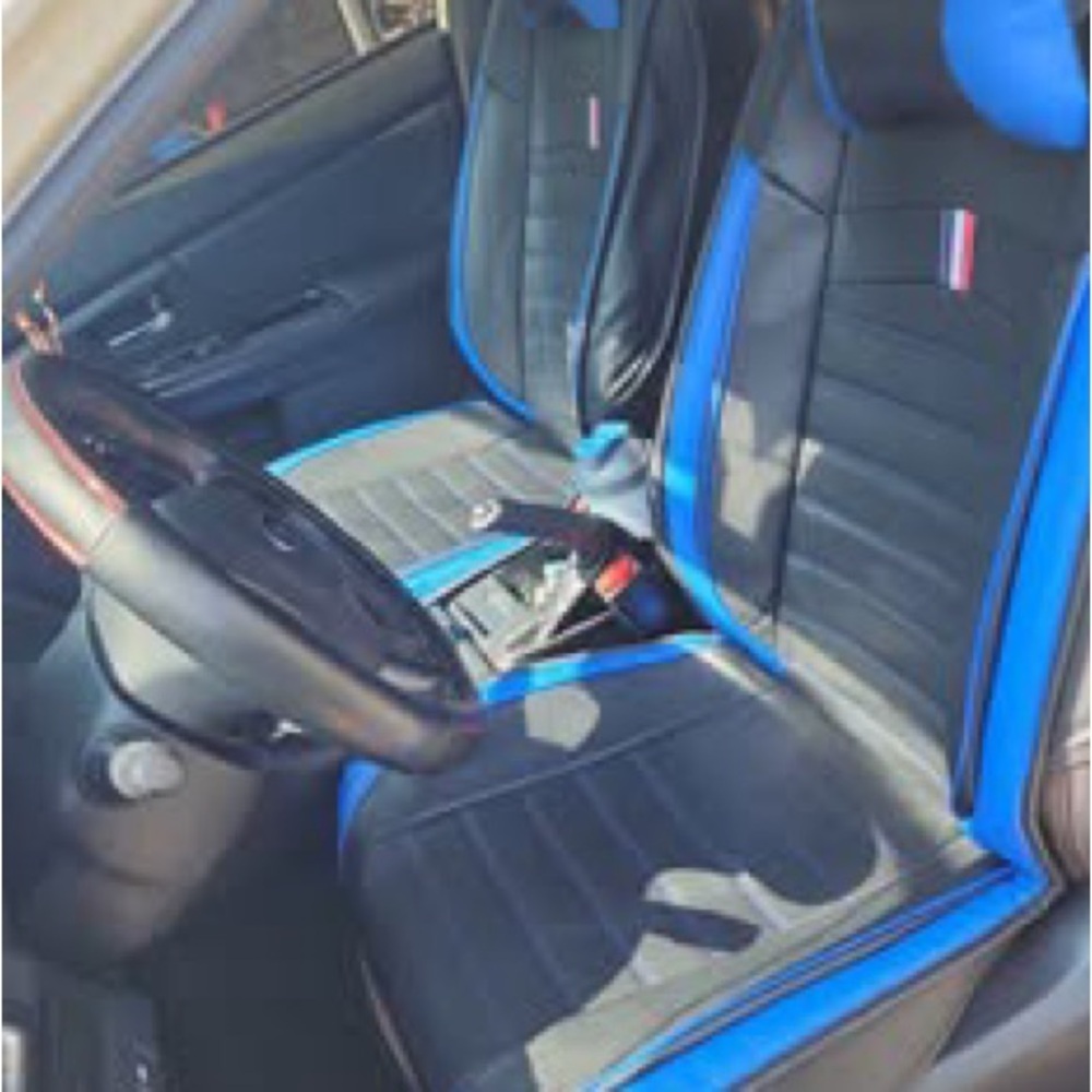 Blue and Black Car Seat Covers